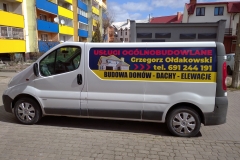 oklejony samochód usługi budowlane ołdakowski folia zadrukowana bok