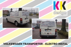 Elektro instal volkswagen tranporter t5 oklejony folia reklamowa tył