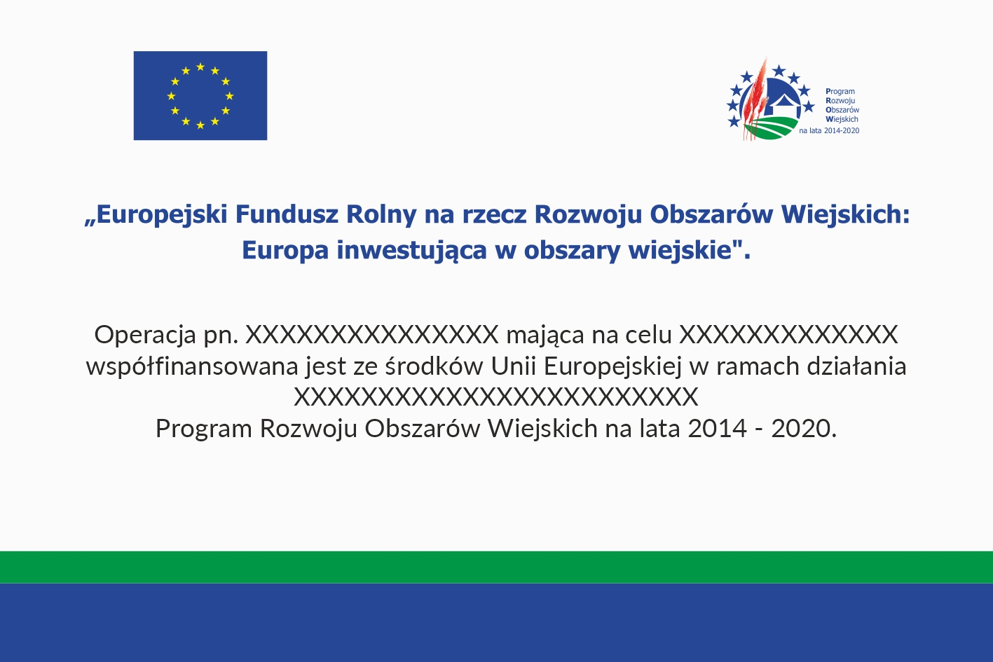 Tablica unijna Program Rozwoju Obszarów Wiejskich projekt PROW